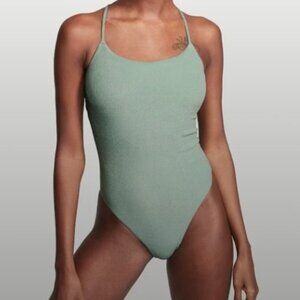 NWT Victoria's Secret Sage Green Terrycloth One-Piece Swimsuit XL